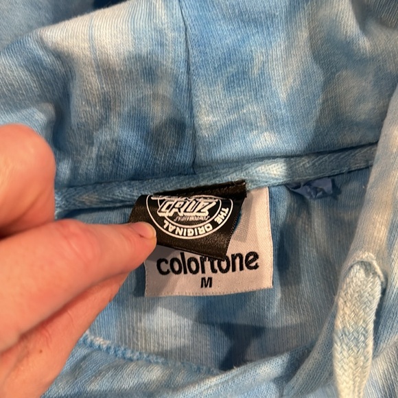 NWOT BLUE WHITE TIE DYE Santa Cruz HOODIE M - Picture 6 of 8
